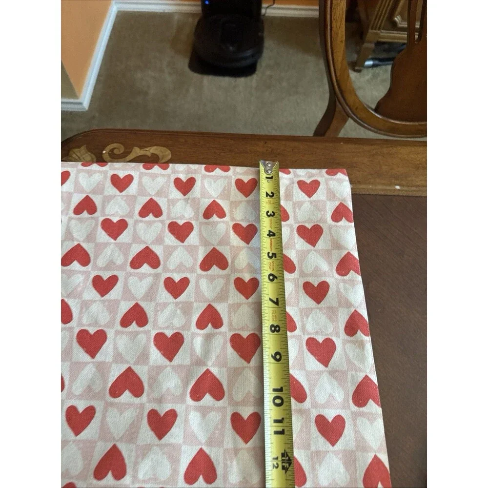 Threshold Table Runner Red Pink Check Hearts Valentines 14” X 36”